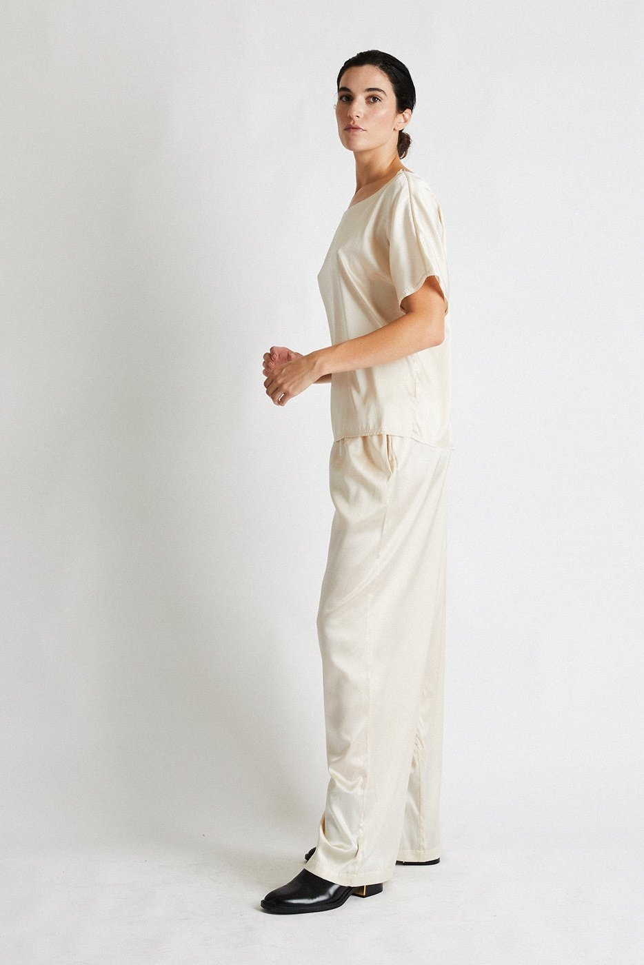 + Beryll Lena Silk Pants | Latte