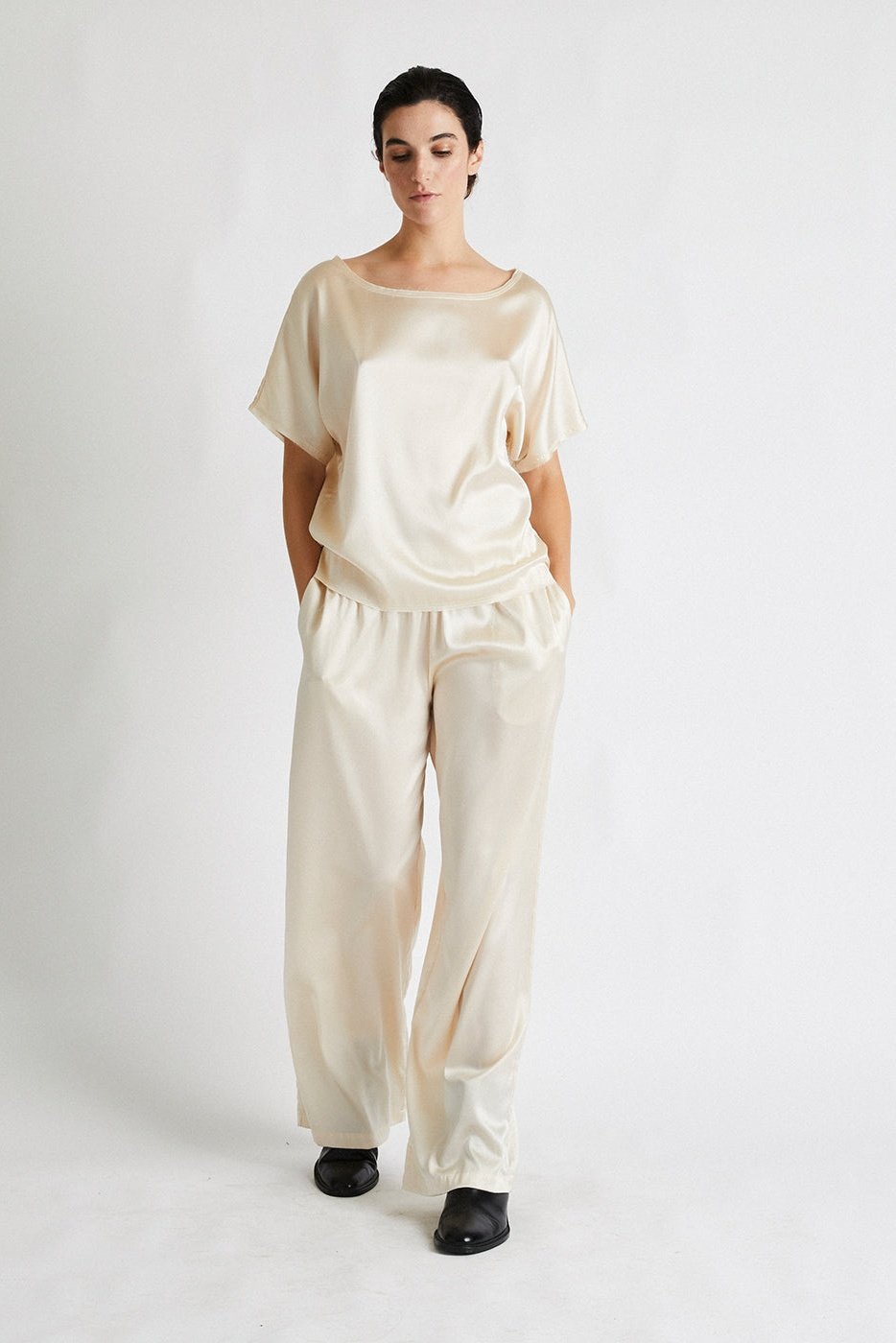 + Beryll Lena Silk Pants | Latte