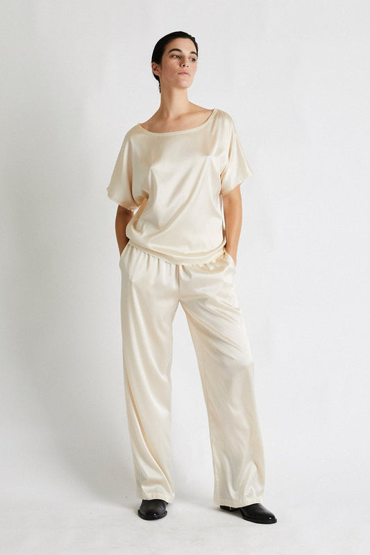 + Beryll Lena Silk Pants | Latte